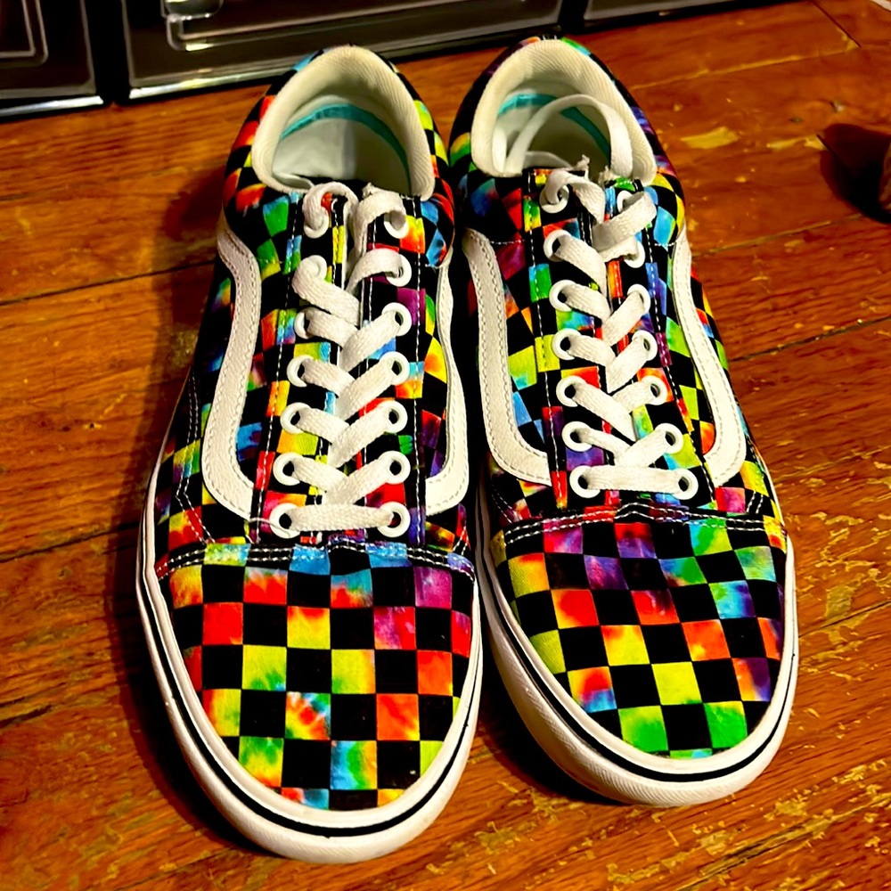 Women’s 8.5 multi colored vans